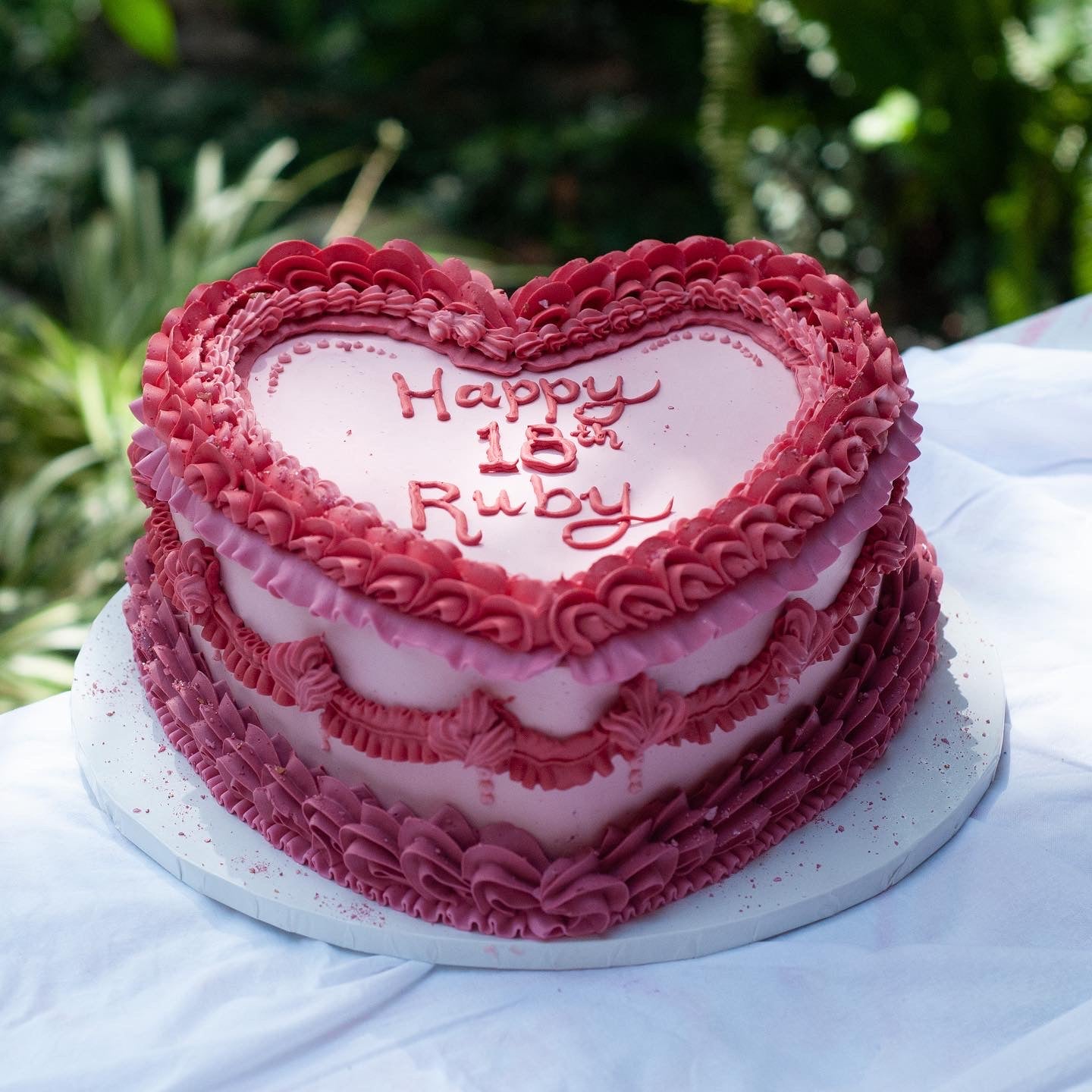 Vintage Heart Cake | Custom Piped Buttercream Celebration Cake Brisbane
