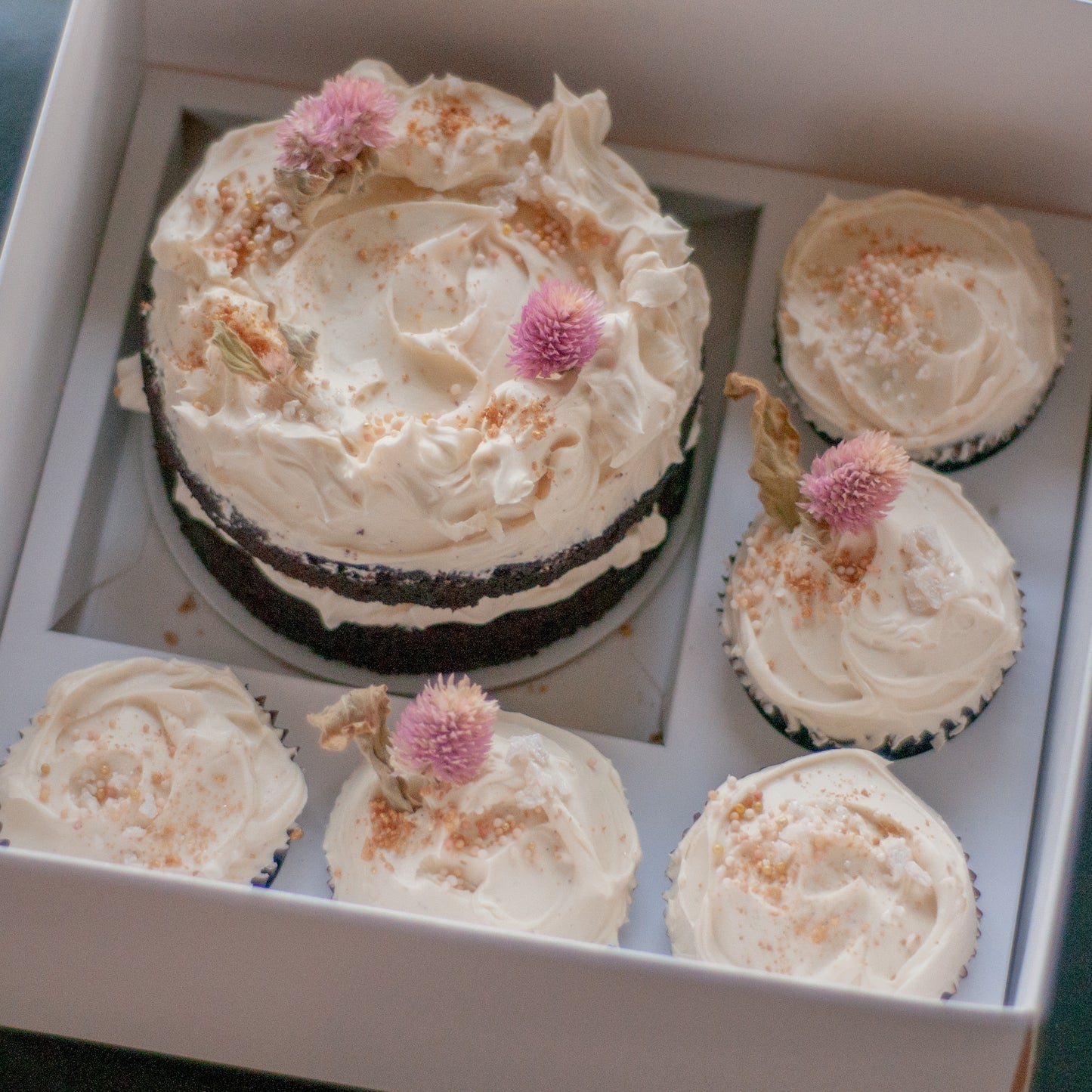 Mini Cake and Cupcake Set- Elegant White Edition