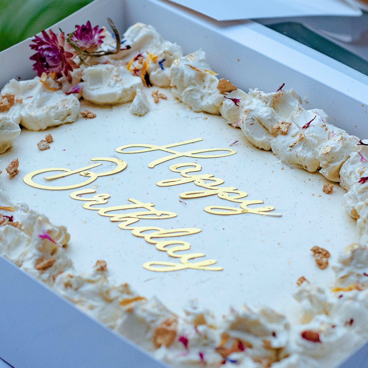 Elegant White Sheet Cake