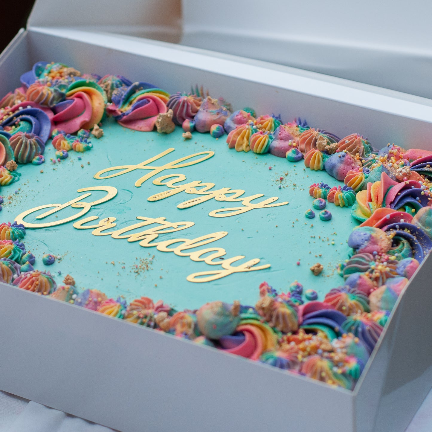 Rainbow Sheet Cake