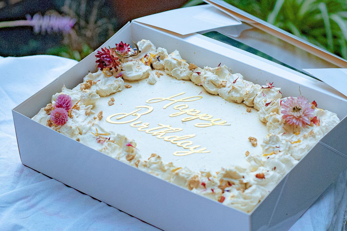Elegant White Sheet Cake