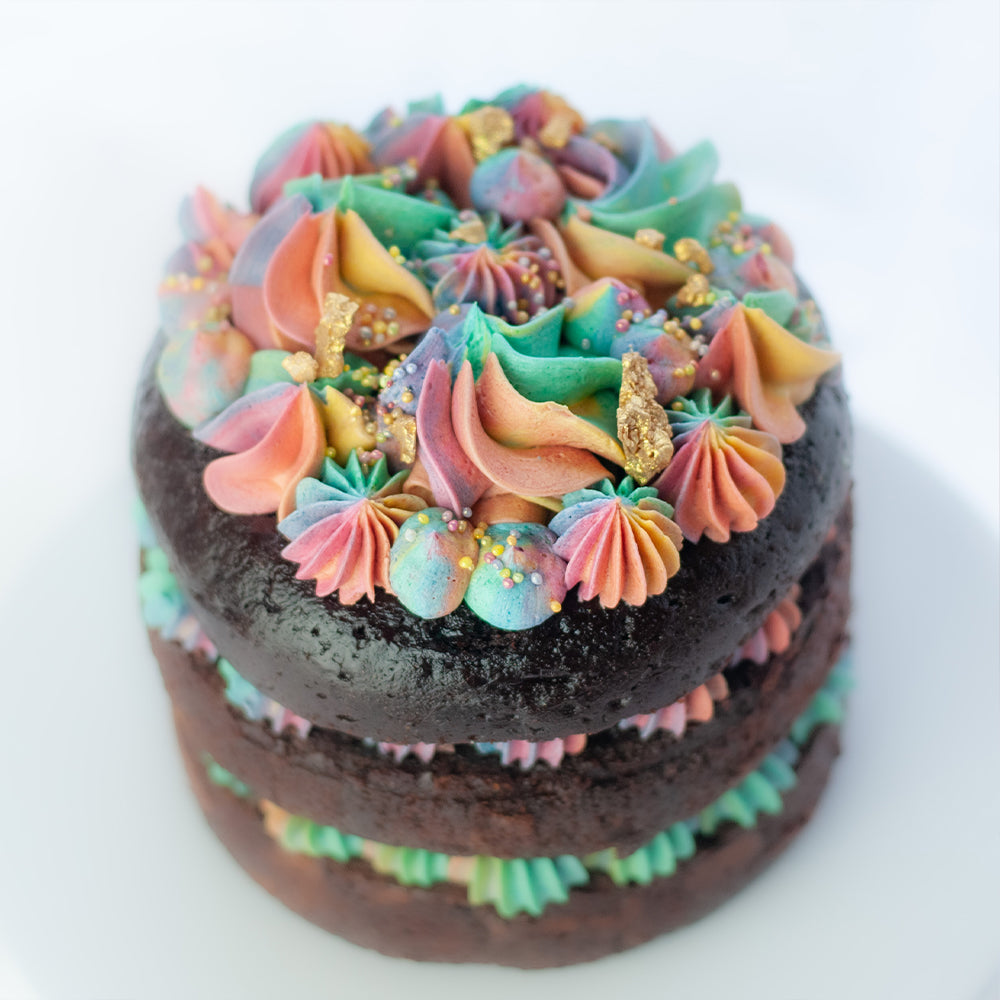 Open Layer Rainbow Cake