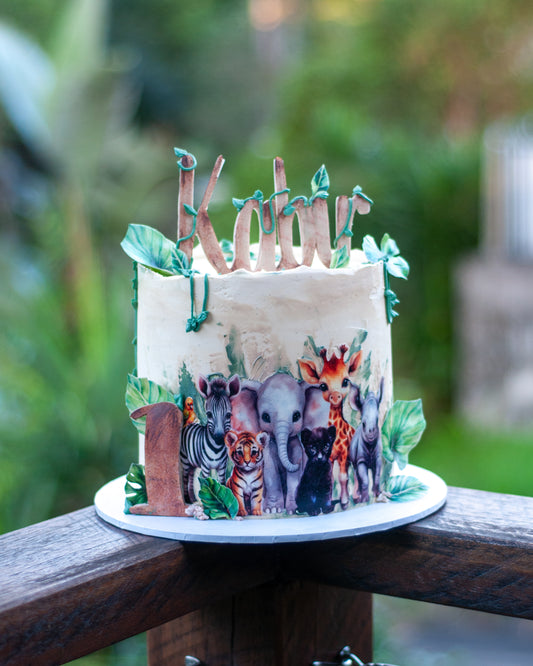 Safari Jungle Animal Cake Brisbane | Kids Birthday Buttercream Cake