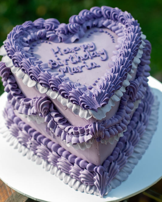 Vintage Heart Cake | Custom Piped Buttercream Celebration Cake Brisbane