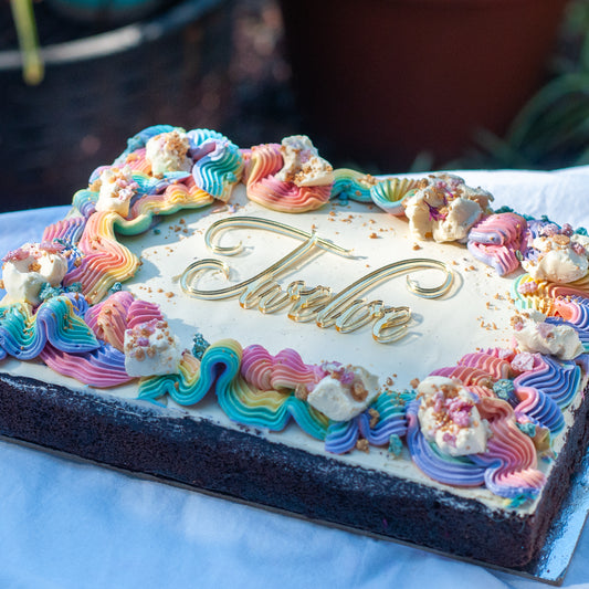 Rainbow Squiggle Sheet Cake