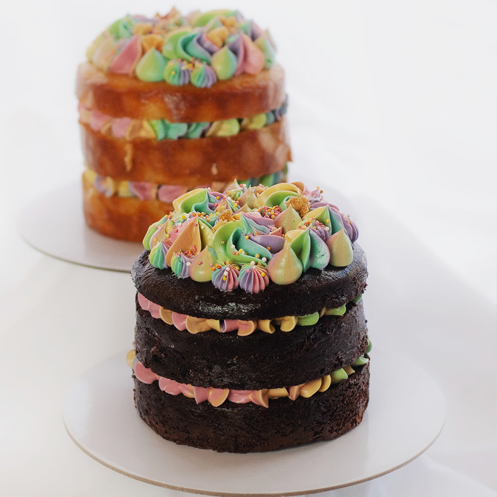 Open Layer Rainbow Cake