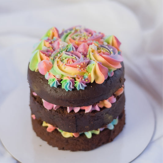 Open Layer Rainbow Cake